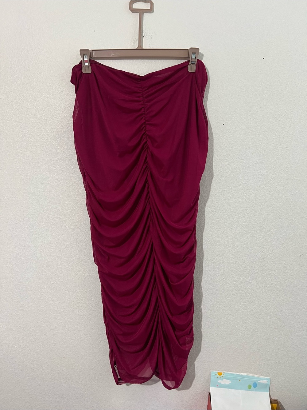BOLD elements Ruched Berry Midi/Maxi  Skirt - Picture 3 of 12